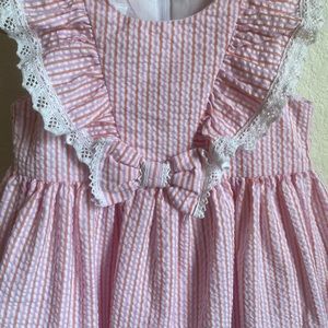 Bonnie Jean girl seersucker Easter Dress pink